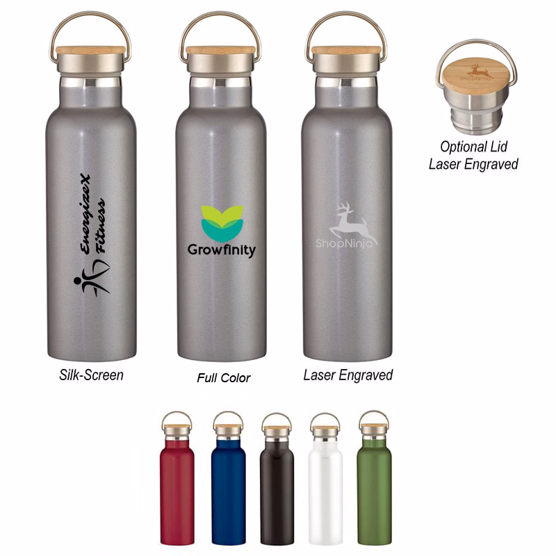 21 Oz. Liberty Stainless Steel Bottle With Wood Lid