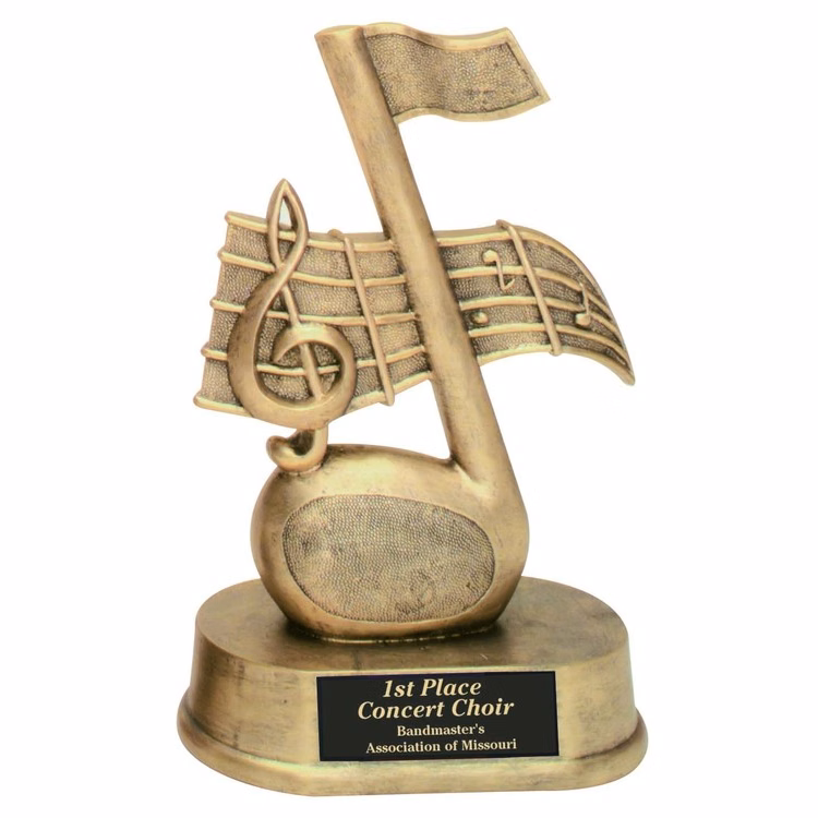 Music Note Antique Gold Figure Award