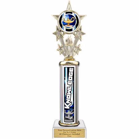 Trophy, 12" Action Matrix Lamp of Knowledge Blue 1
