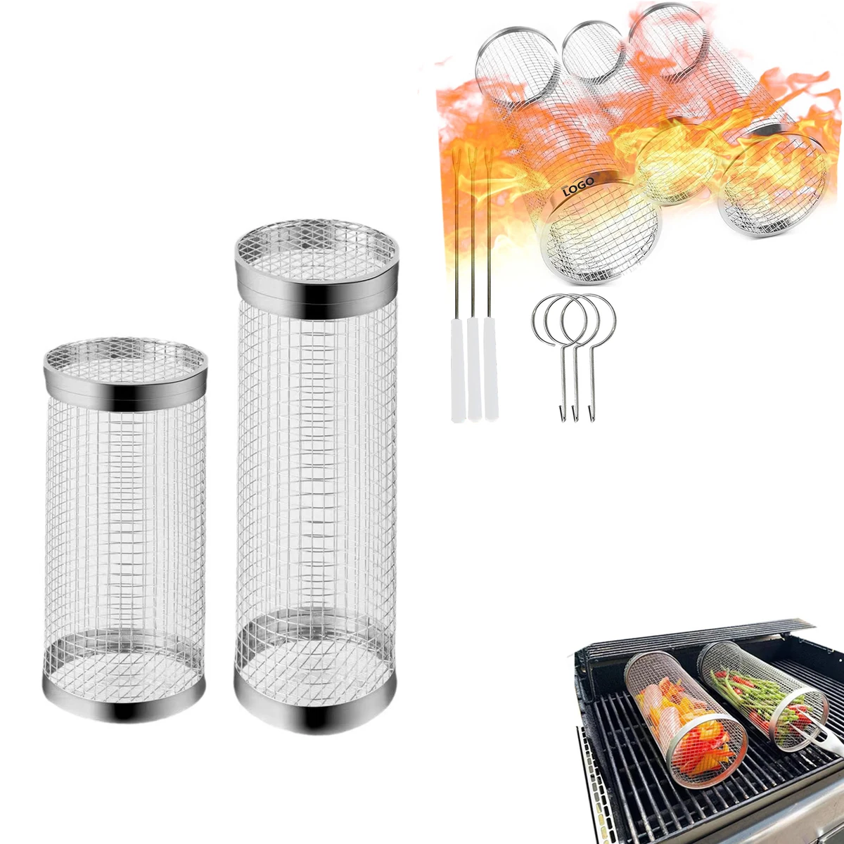 Round Barbecue Outdoor Basket 1