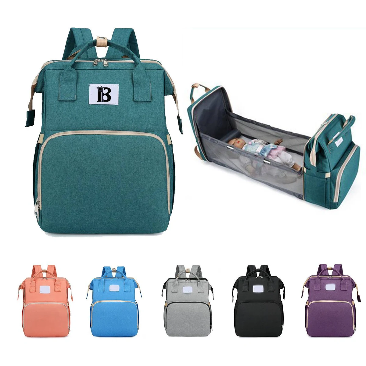 Portable Folding Crib Mommy Bag Backpack 1