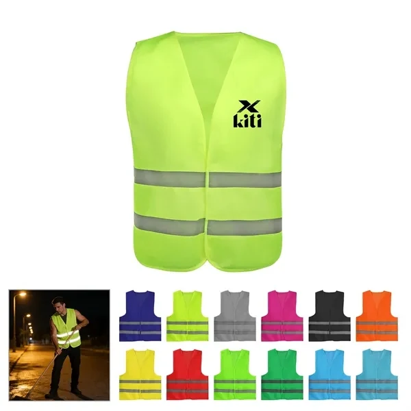 Custom High-Visibility Reflective Polyester Safety Vest Adult — Event & Worksite Gear 1