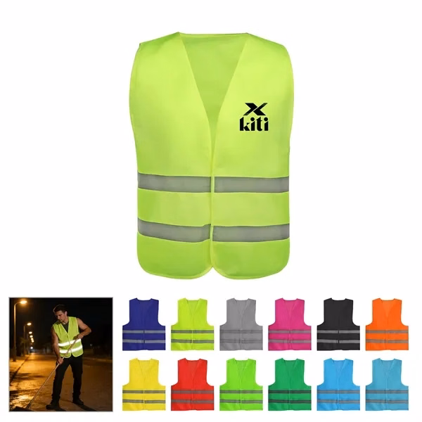 Custom High-Visibility Reflective Polyester Safety Vest Adult — Event & Worksite Gear