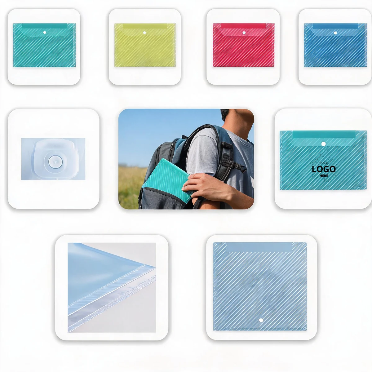 Portable Button Closure Office Student File Folder 1