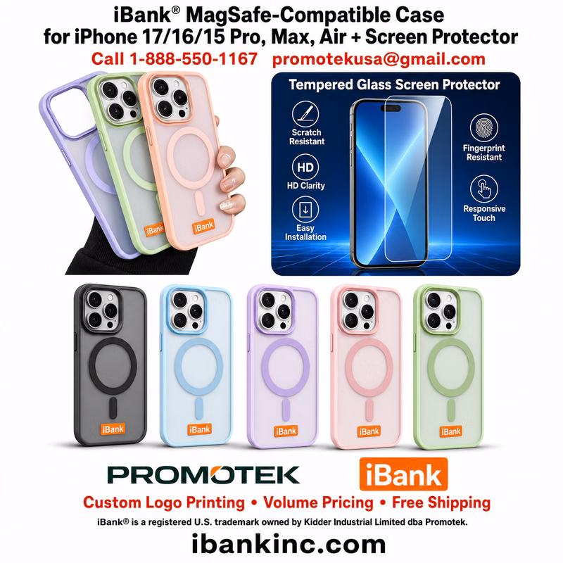 iBank ® Protective Hard Case + Screen Protector compatible with iPhone 17/16/15/14 Pro Max Air