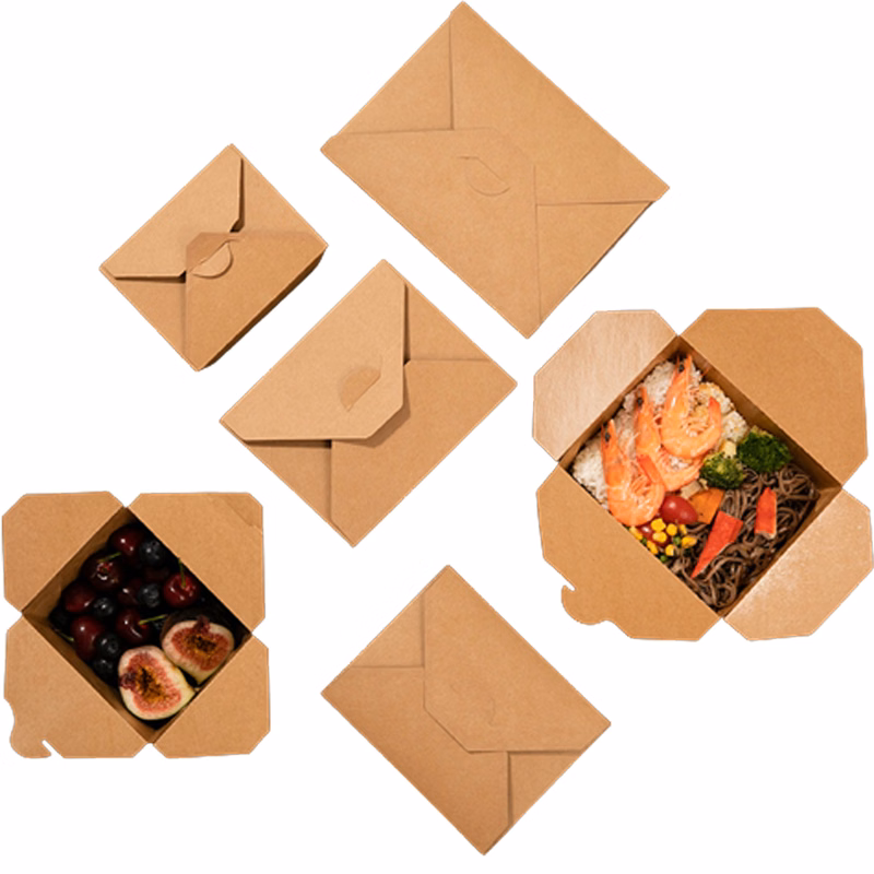 50 OZ Disposable Food Packaging Box Cowhide Paper Box