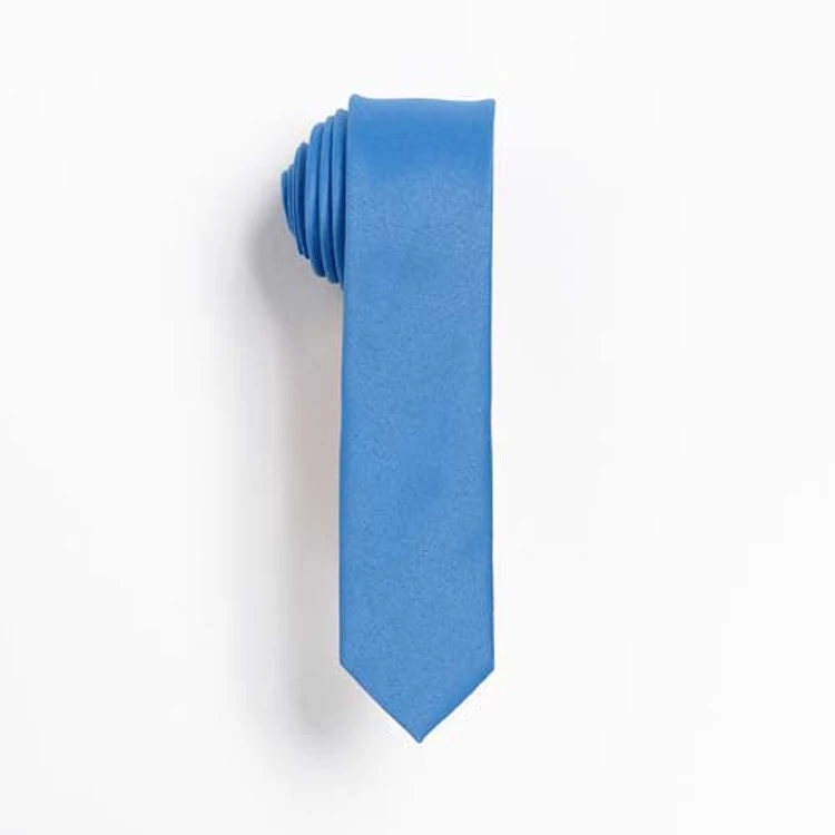 French Blue Skinny Tie 1
