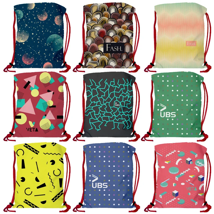 Super Drawstring Pack (Two side Imprint)-Red Heavy Rope 1