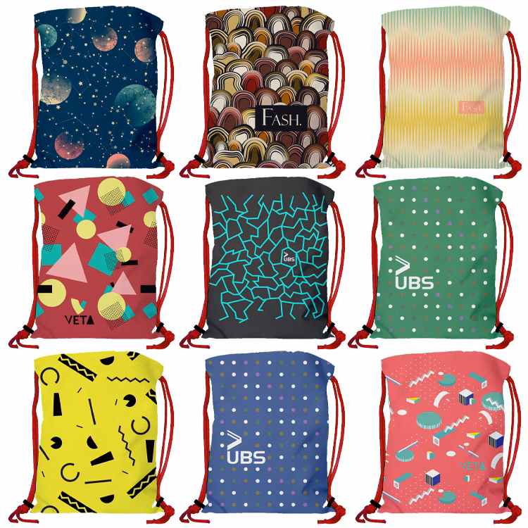 Super Drawstring Pack (Two side Imprint)-Red Heavy Rope