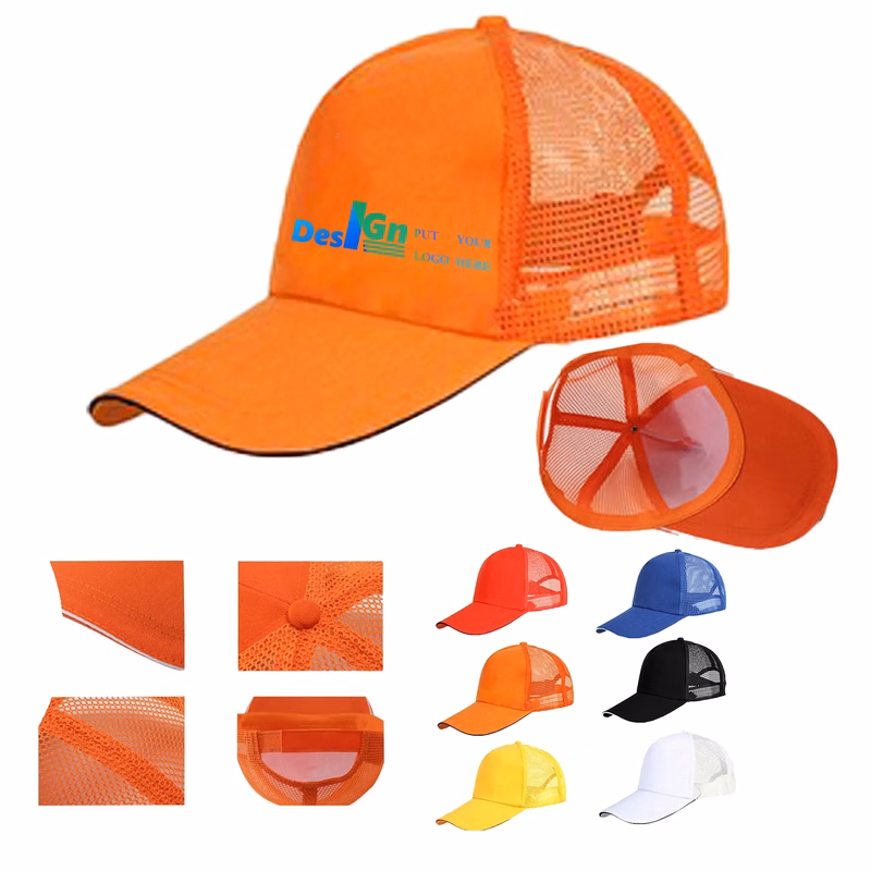 MOQ10 Poly Cotton Baseball Cap WIth Mesh