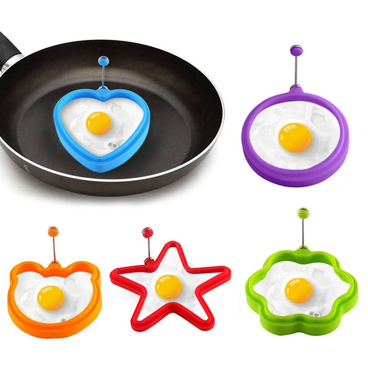 Silicone Round Pancake And Egg Rings 1