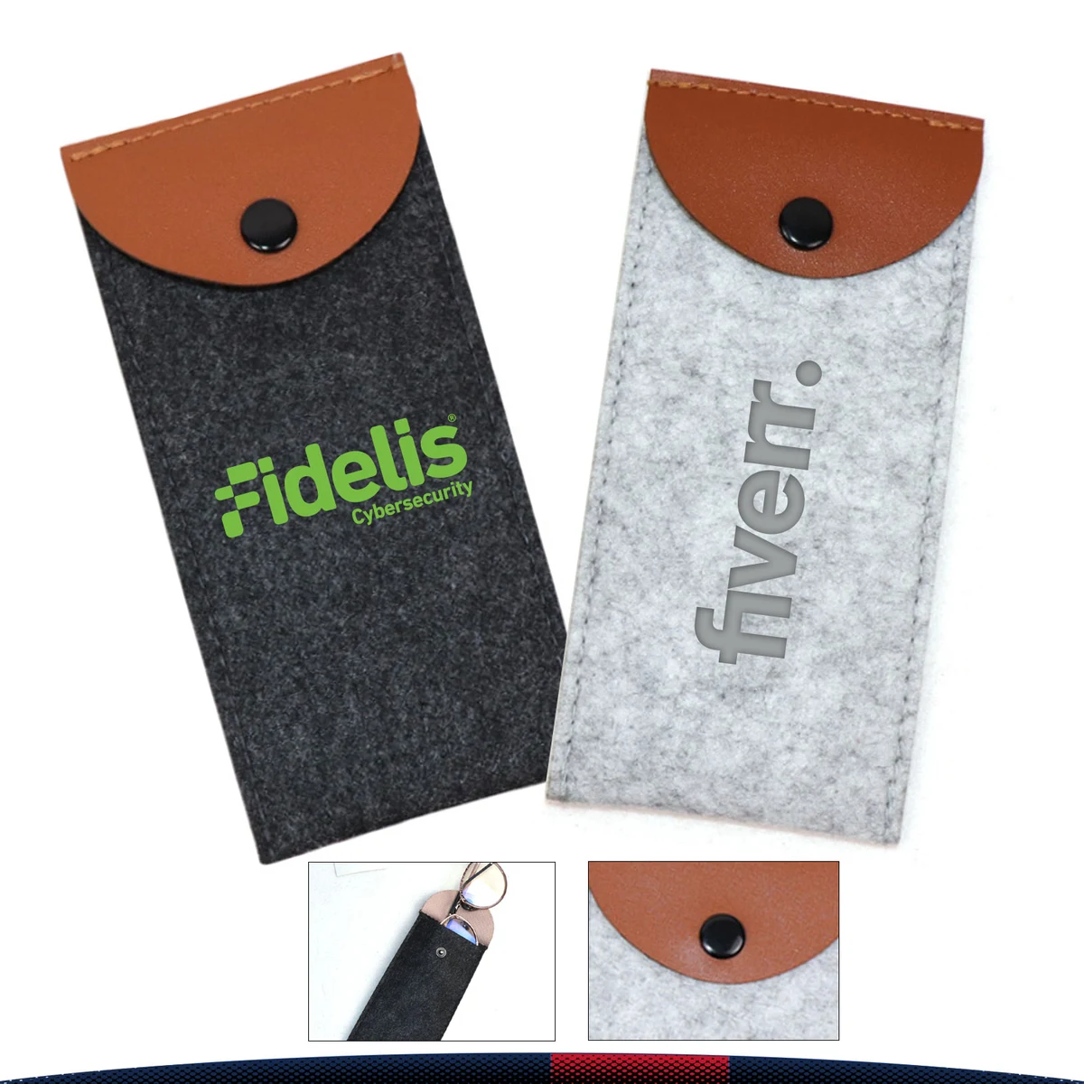Eyvia Felt Two-Tone Eyeglasses Pouch 1