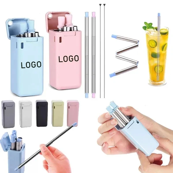 Collapsible Straw With Carrying Case 1