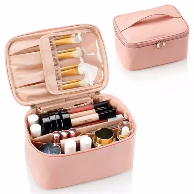 Women's Travel Makeup Cosmetic Bag with Handle