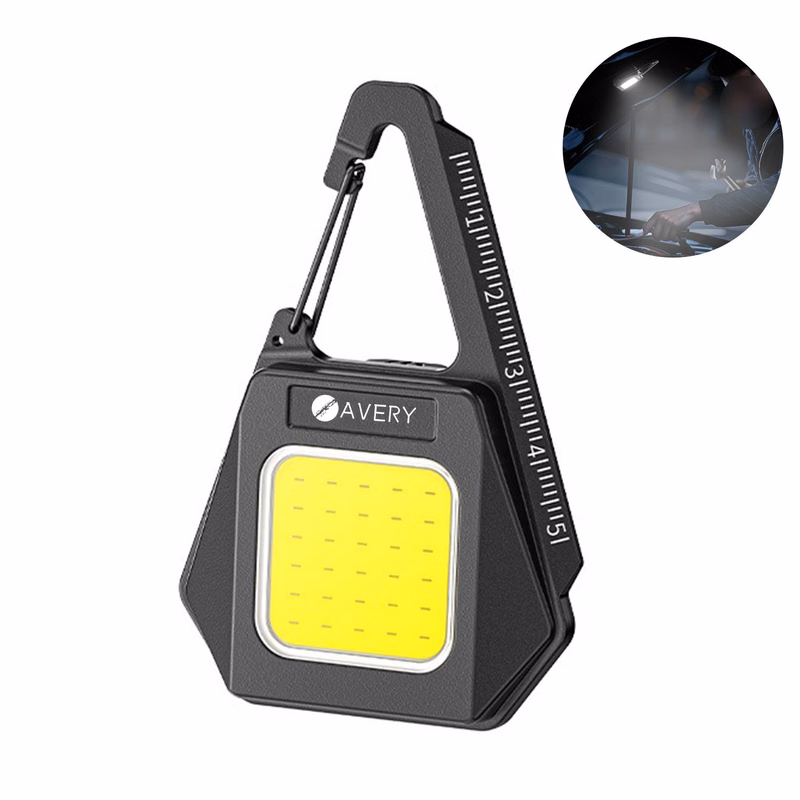 Mini Magnetic LED Flashlight Keychain w/ Clip