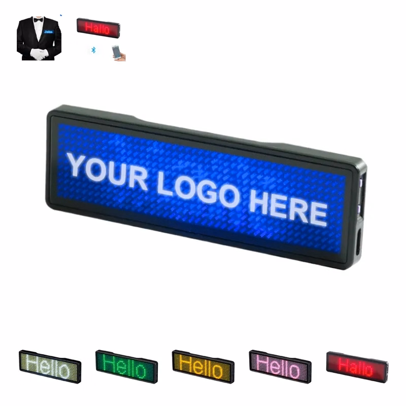 Rechargeable Led Name Tag Badge