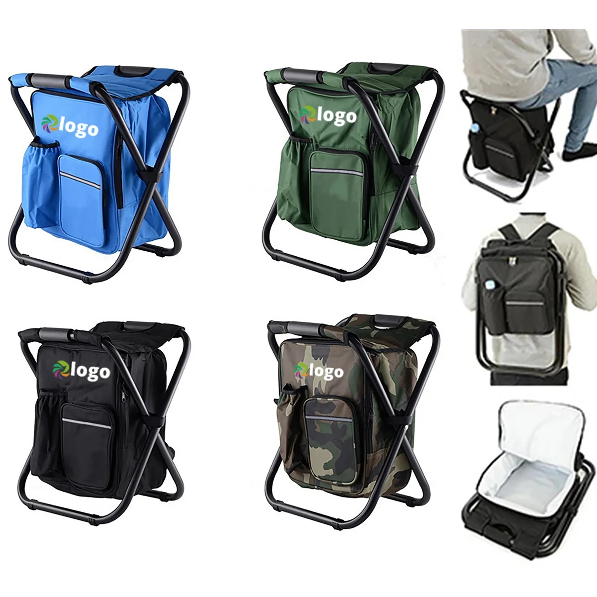 Outdoor Foldable Cooler Backpack Stool MOQ 10 Pcs 1
