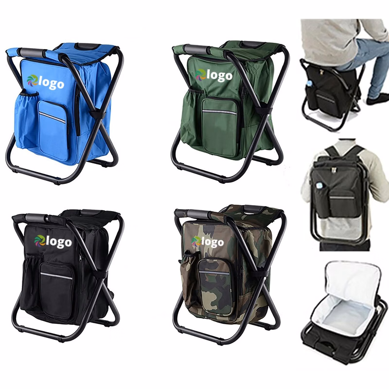 Outdoor Foldable Cooler Backpack Stool MOQ 10 Pcs