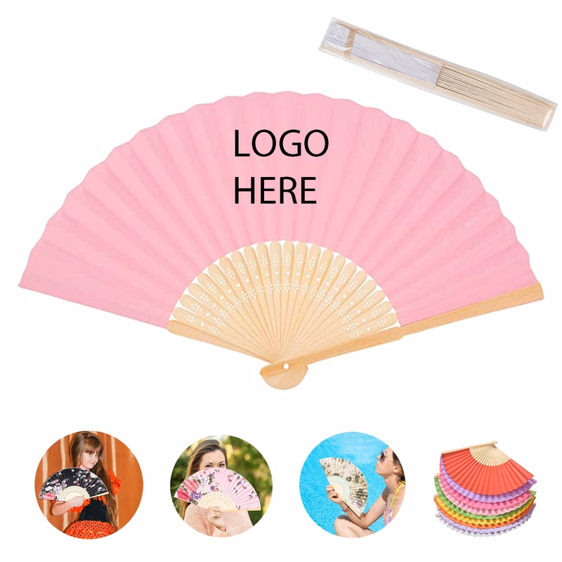 8" Folding Paper Hand Held Fan Full Color