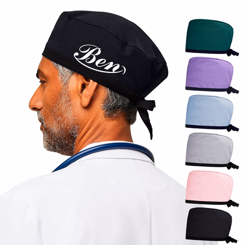 Cotton Solid Color Surgical Cap Medical Work Nurse Hat