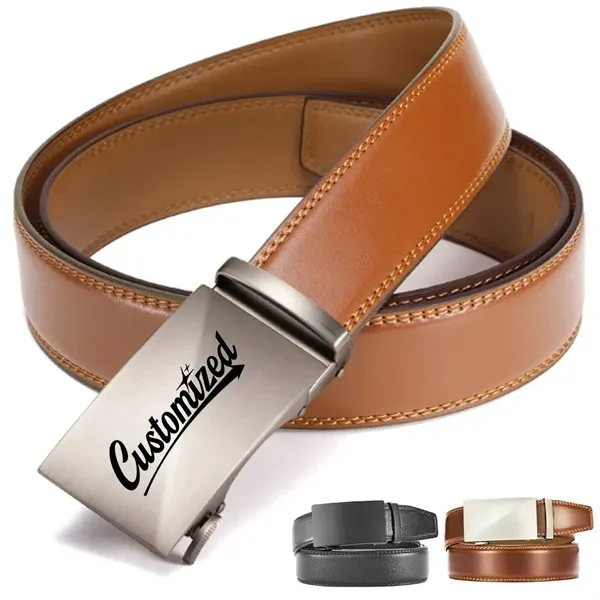 Custom Leather Automatic Buckle Dress Belt 43.31" — Executive Men's Promo 1