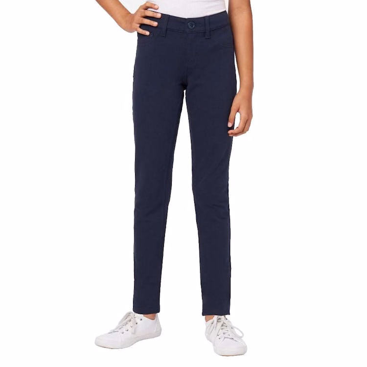 Girl's Super Stretch Skinny Uniform Pants - Navy 5