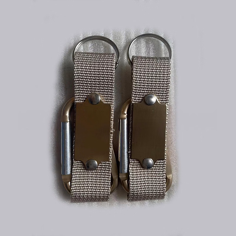 Carabiner Strap With Lasered Metal Trim Key Ring