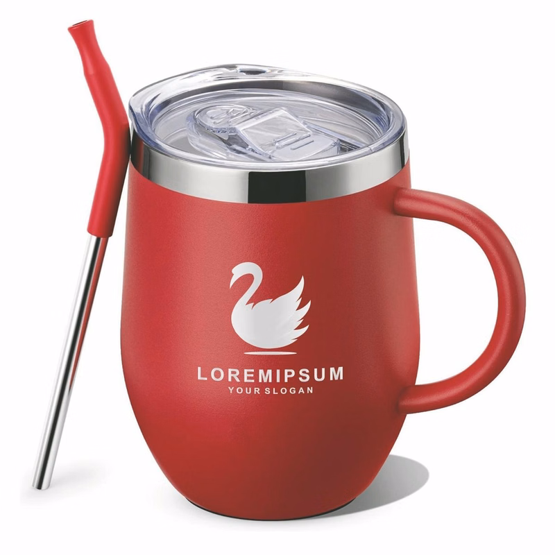 12oz Tumbler Stainless Steel Double Wall Vacuum Insulated Tumbler Cup with Straw-Reusable Metal