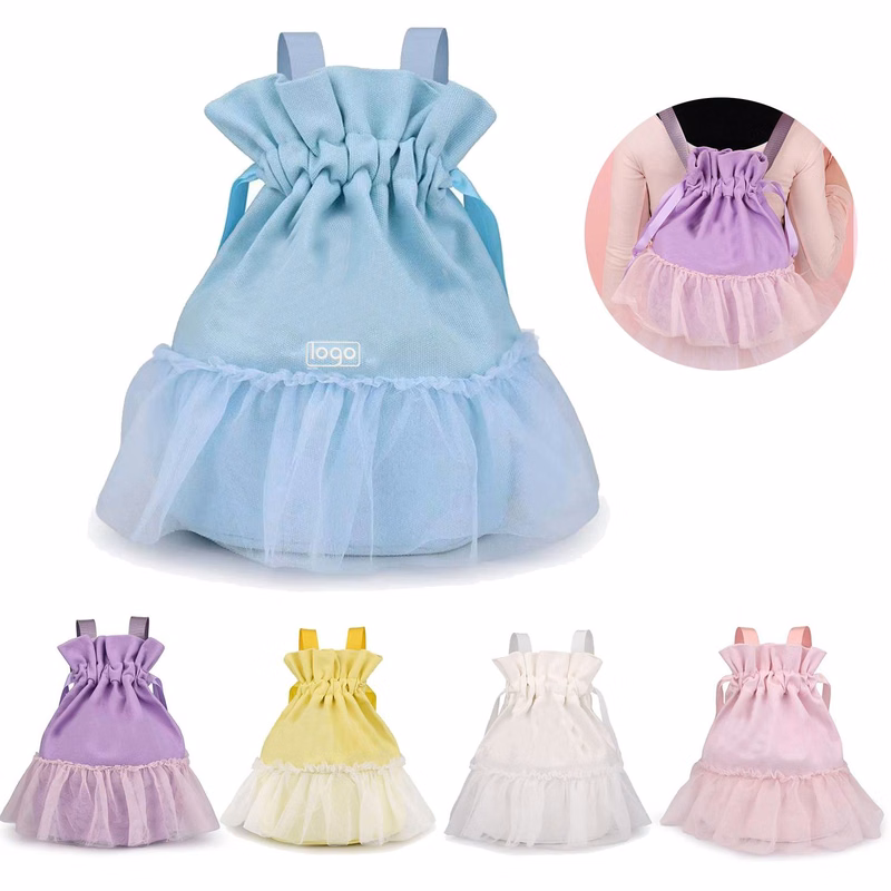 Girls Canvas Ballet Drawstring Backpack