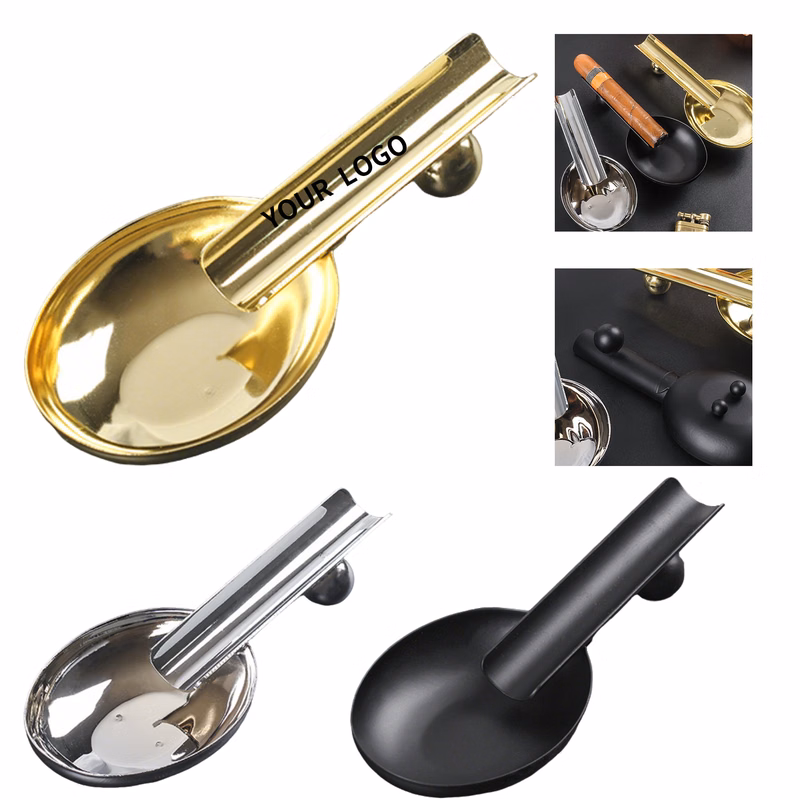 Stainless Steel Cigar Ashtray Spoon Shape 6.2 x 2.6 x 1.2"