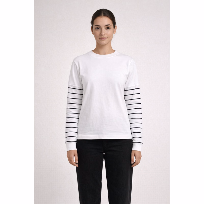 MOOD & VIBE LADIES STRIPE CREW