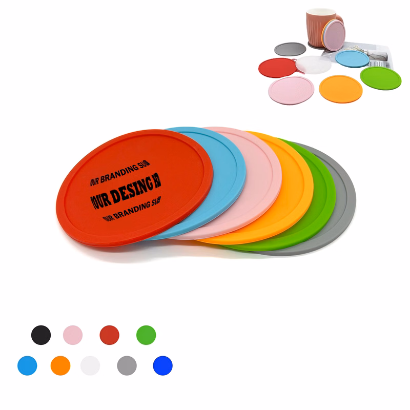 Reusable Round Silicone Coasters MOQ100