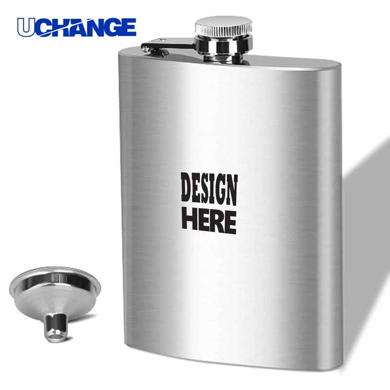Flask Stainless Steel Container with Funnel (8 Oz)