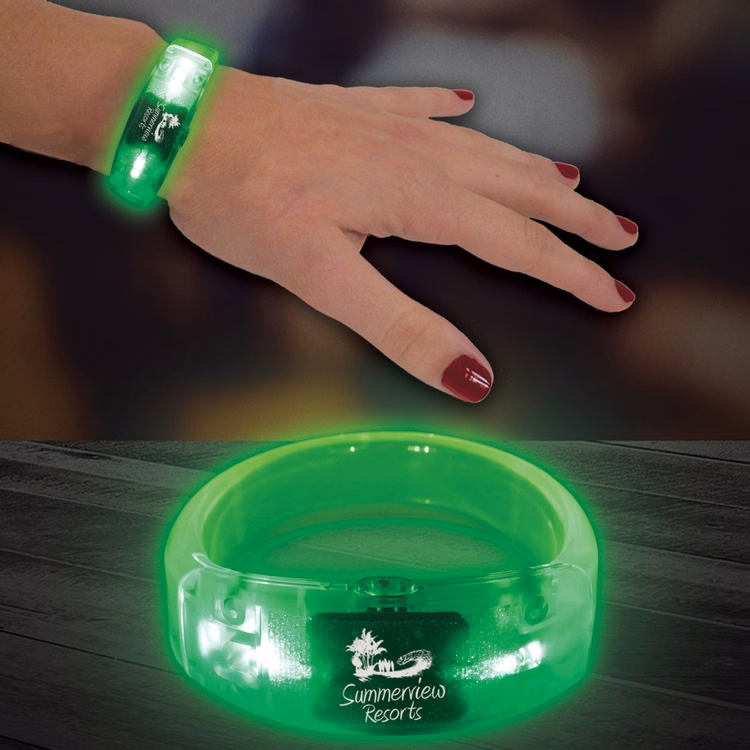 Green 8" Light Up LED Glow Bangle Bracelet