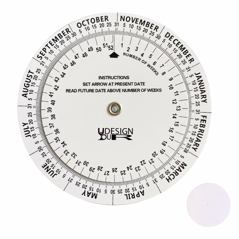 Pregnancy Date Finder Wheel - 5.9-Inch, Easy to Use