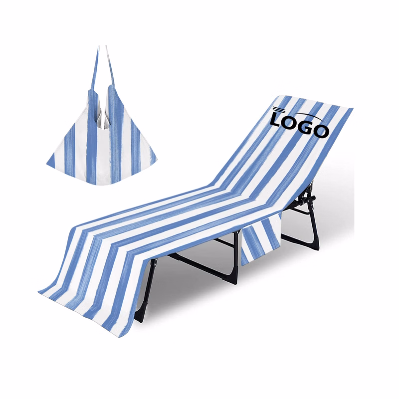 Beach Pool Outdoor Chair Towel with Pocket Holder