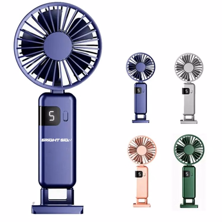 Smart Display Mini Fan  USB Rechargeable with LED Speed Indicator