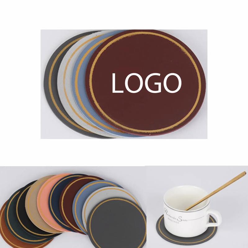 Round Leather Insulated Drinking Coasters