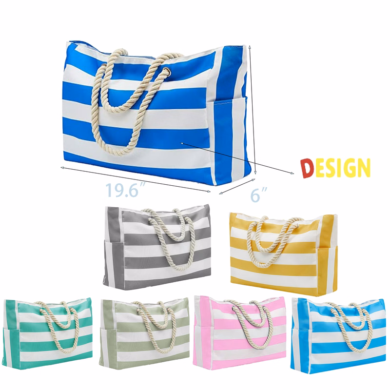 Striped Fashion Tote Bag
