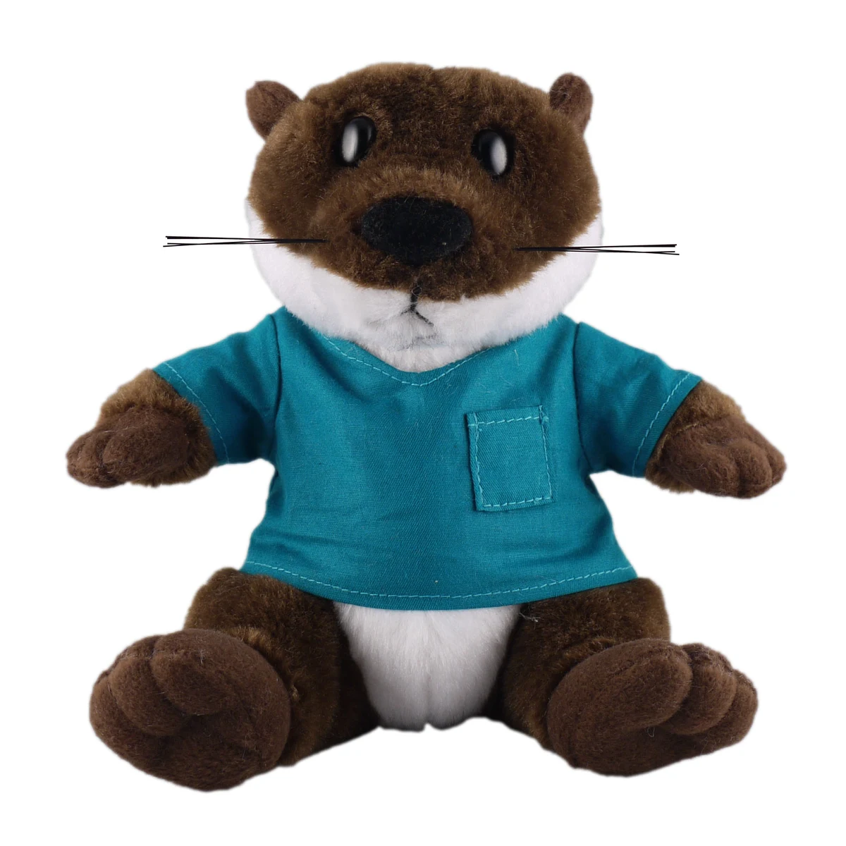 Soft Plush Stuffed Sitting Otter wearing a Scurb Shirt 1