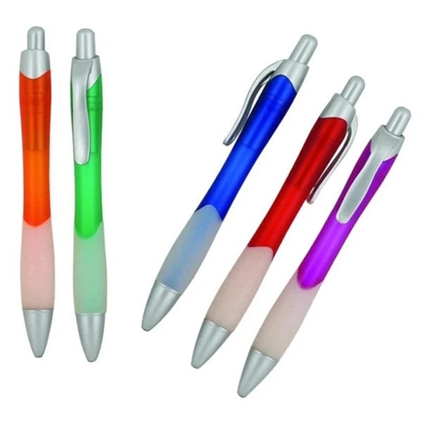 Colorful rubber grip ballpoint pen 1