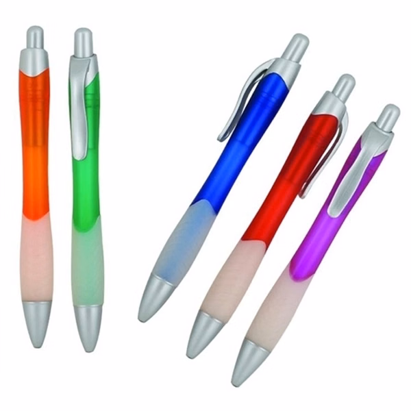 Colorful rubber grip ballpoint pen