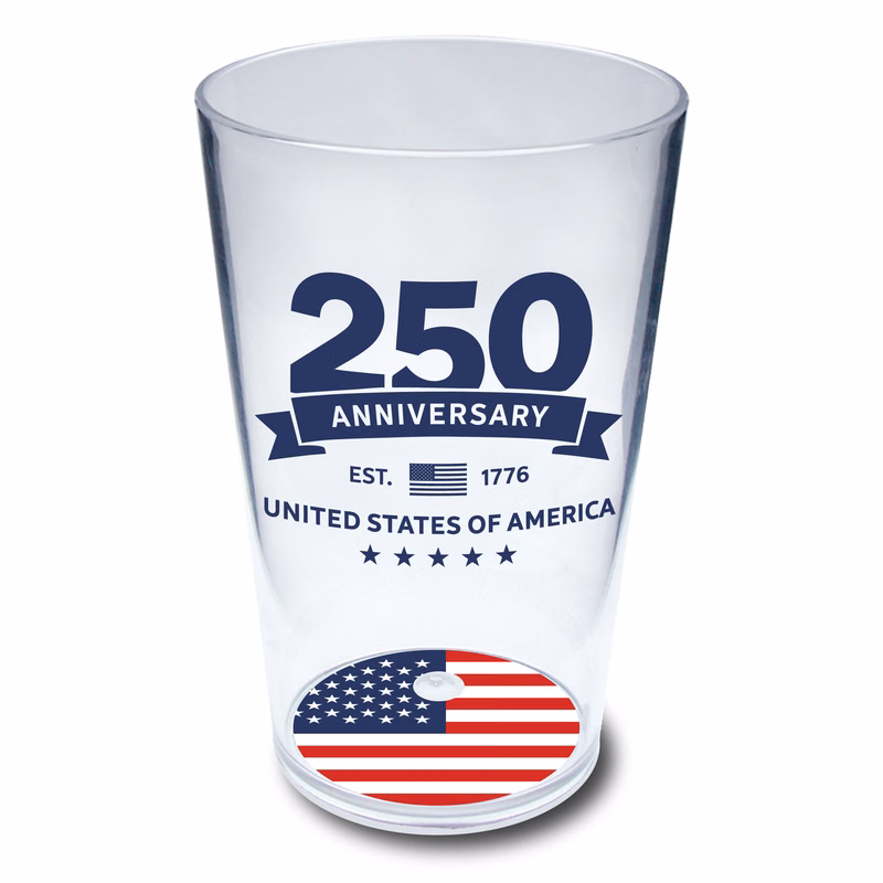 16oz Themed Pint Cup with American Flag Base