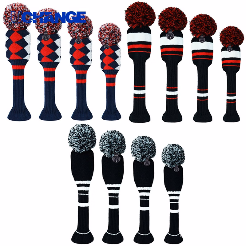 Knit Golf Club Head Cover Set with Number Tags