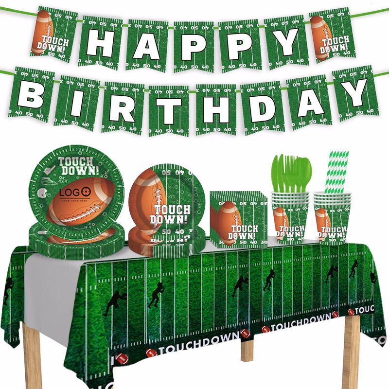 92PCS Soccer Party Supplies Tableware Set