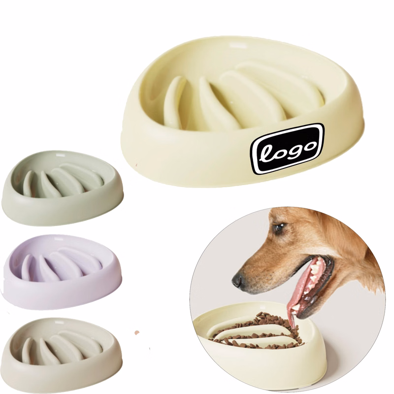 Plastic Pet Bowl Shell Shaped Anti Tip Slow Feeder