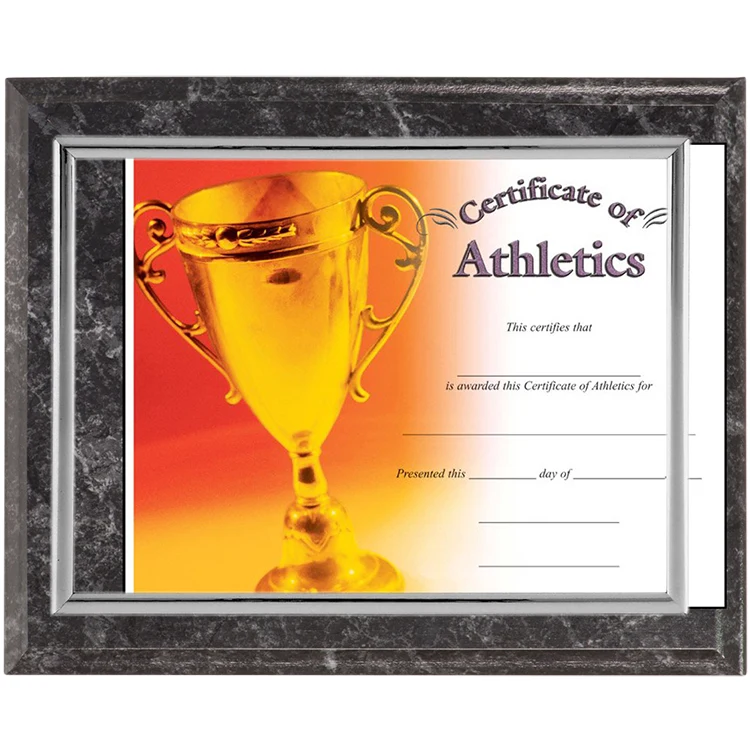 Slide In Certificate Plaque-Marbled Black 1