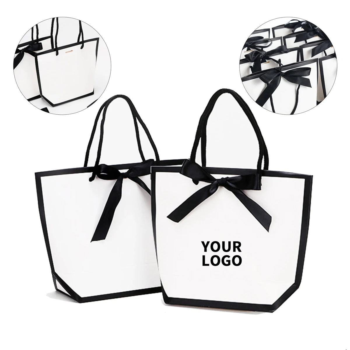 Paper Gift Tote Bag With Bow 5.1" x 5.5" x 2.8" 1