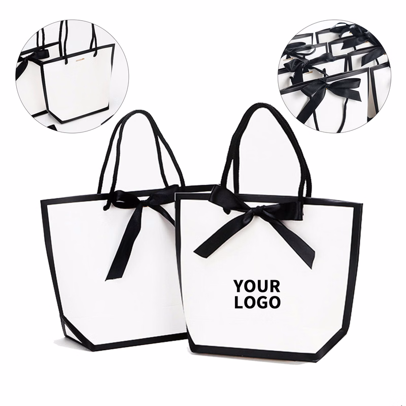 Paper Gift Tote Bag With Bow 5.1" x 5.5" x 2.8"