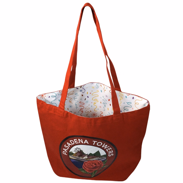 Reversible Red Cotton Tote